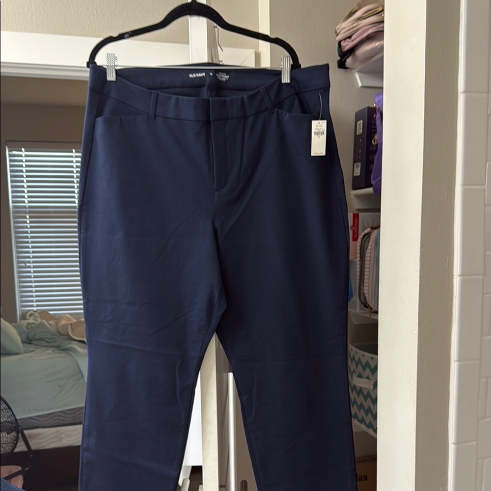 Old Navy Blue Trousers with Tailored Slim Fit and High-Quality Fabric